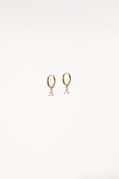 Adley Hoop Rhinestone Earrings - Gold