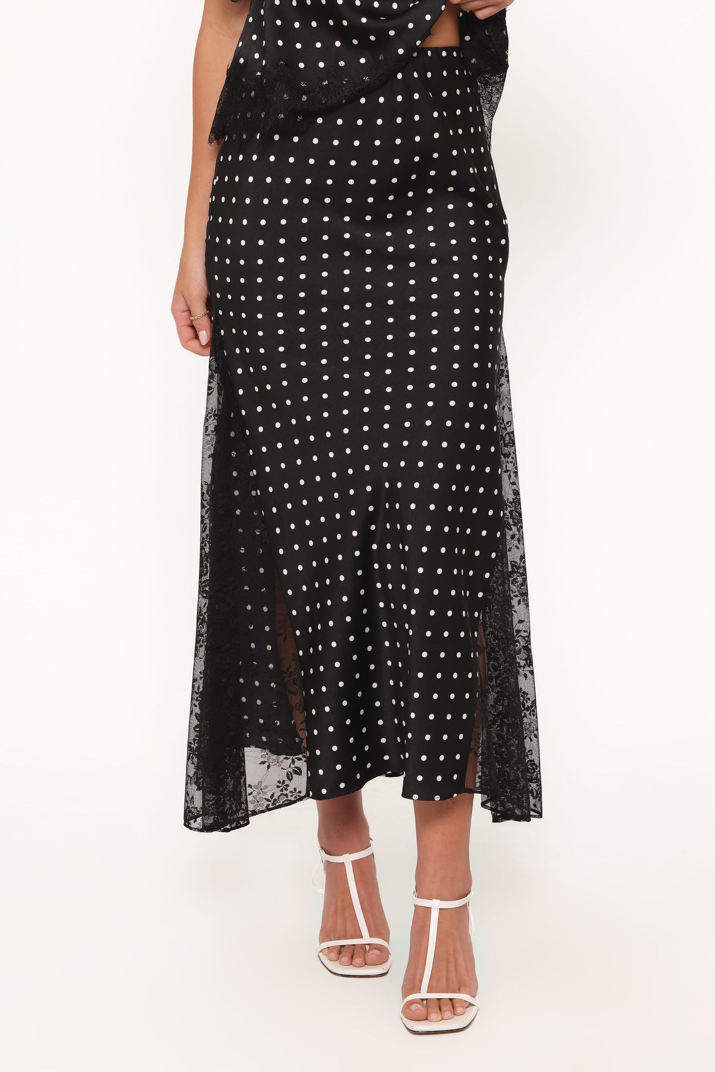 Ailbhe Lace Skirt - Black Polka Dot