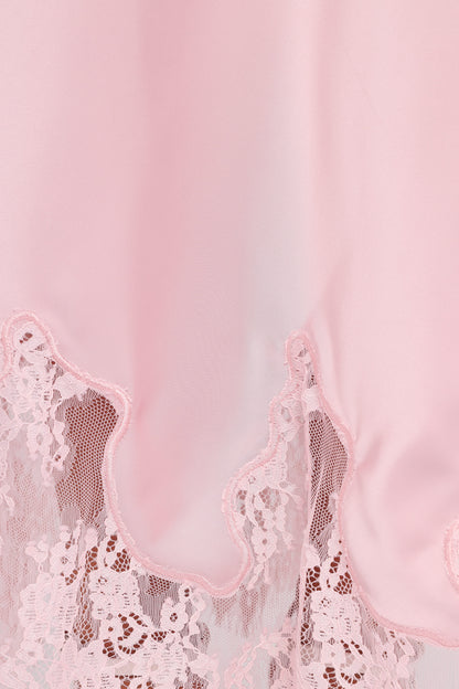 Alira Lace Trim Midi Skirt - Pale Pink