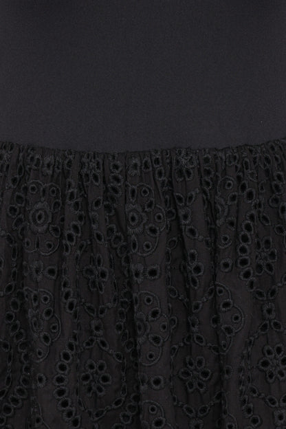 Alva Midi Dress - Black Broderie