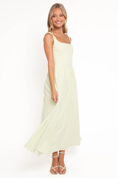 Amberlyn Maxi Dress - Green Gingham