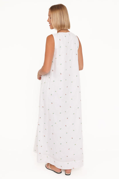 Laurita Maxi Dress - White Floral
