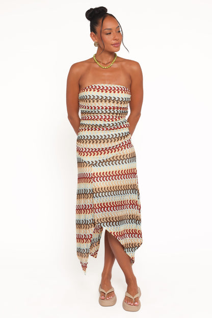 Navia Midi Dress - Multi Stripe
