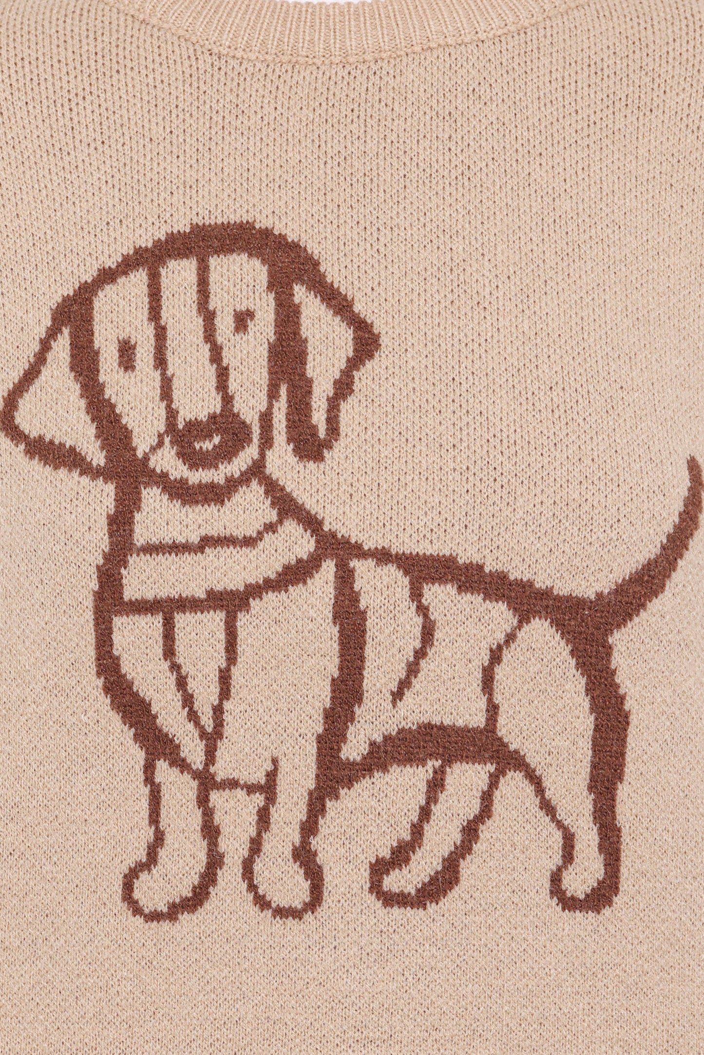 Amber Dachshund Sweater - Beige