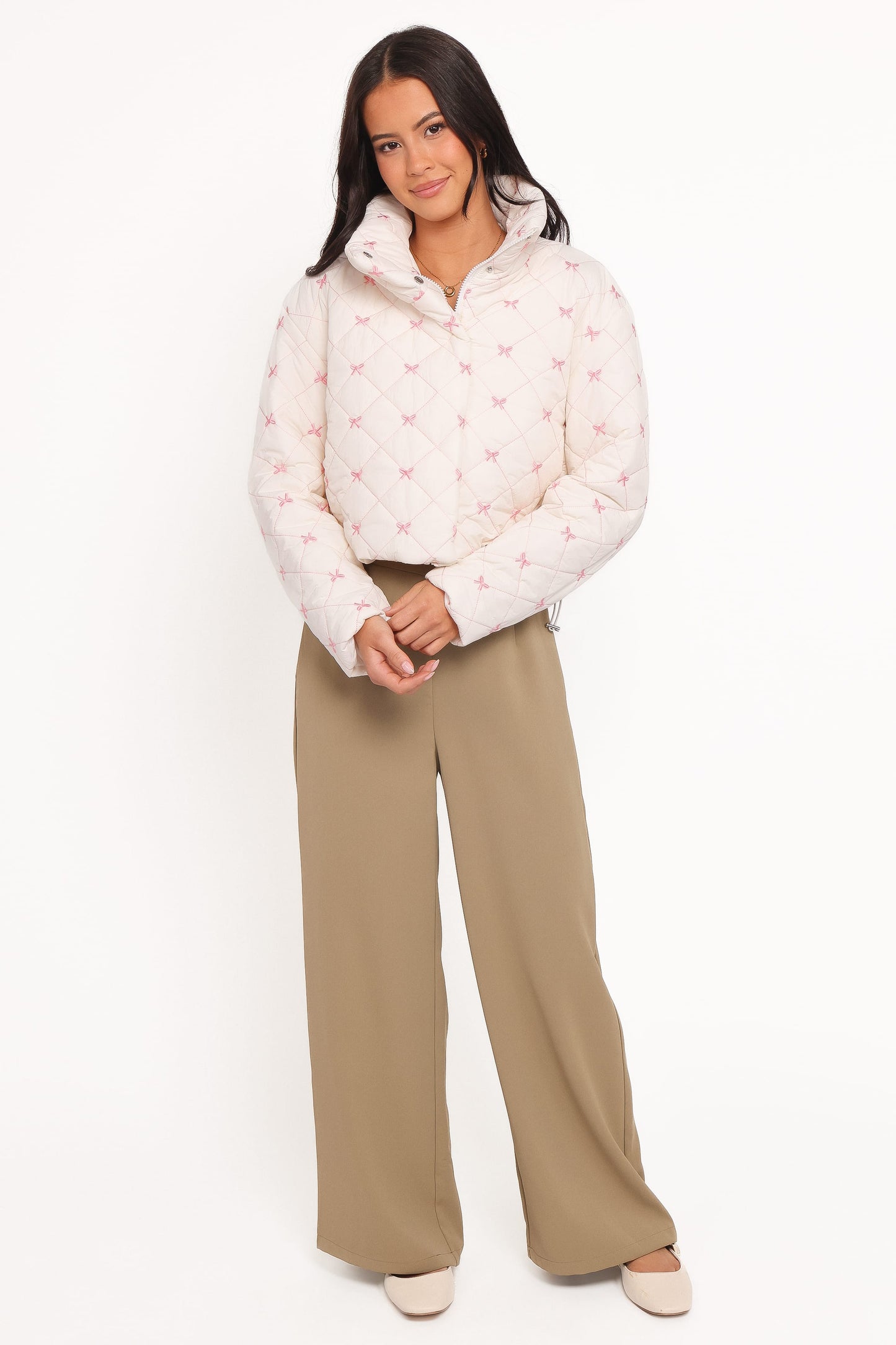 Adi Quilted Jacket - Pink Bow