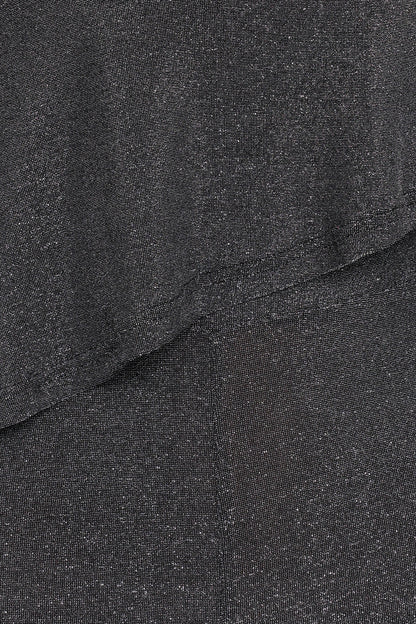 Anna One Shoulder Lurex Jumpsuit - Black Silver