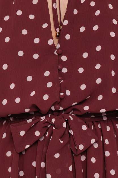 Michelle Romper - Burgundy Polka Dot