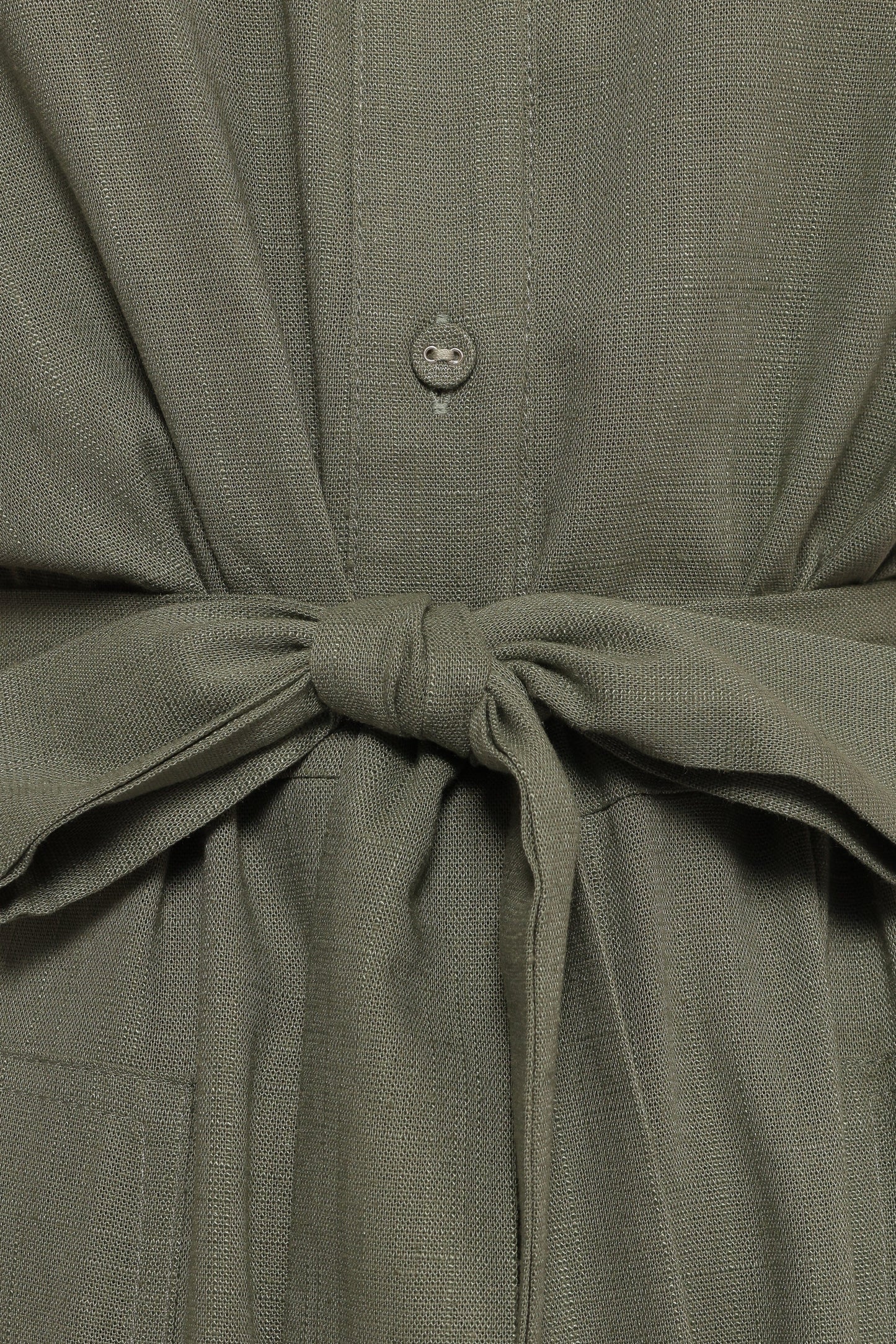 Minnie Waist Tie Jumpsuit - Olive