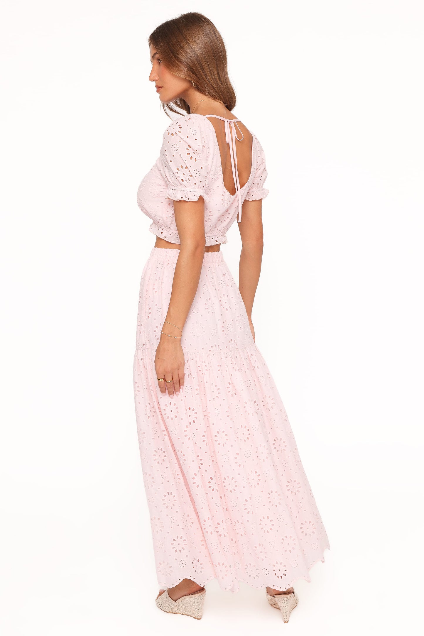 Angelina Skirt Set - Pink Broiderie