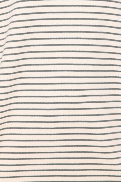 Hellen Stripe Short Set - Cream/Green Stripe