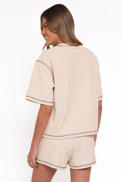Melody Knit Short Set - Oat
