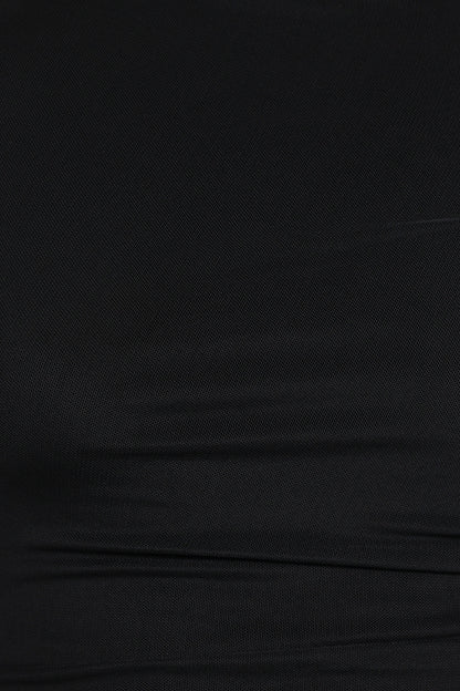 Aine Mesh Sleeve Bodysuit - Black