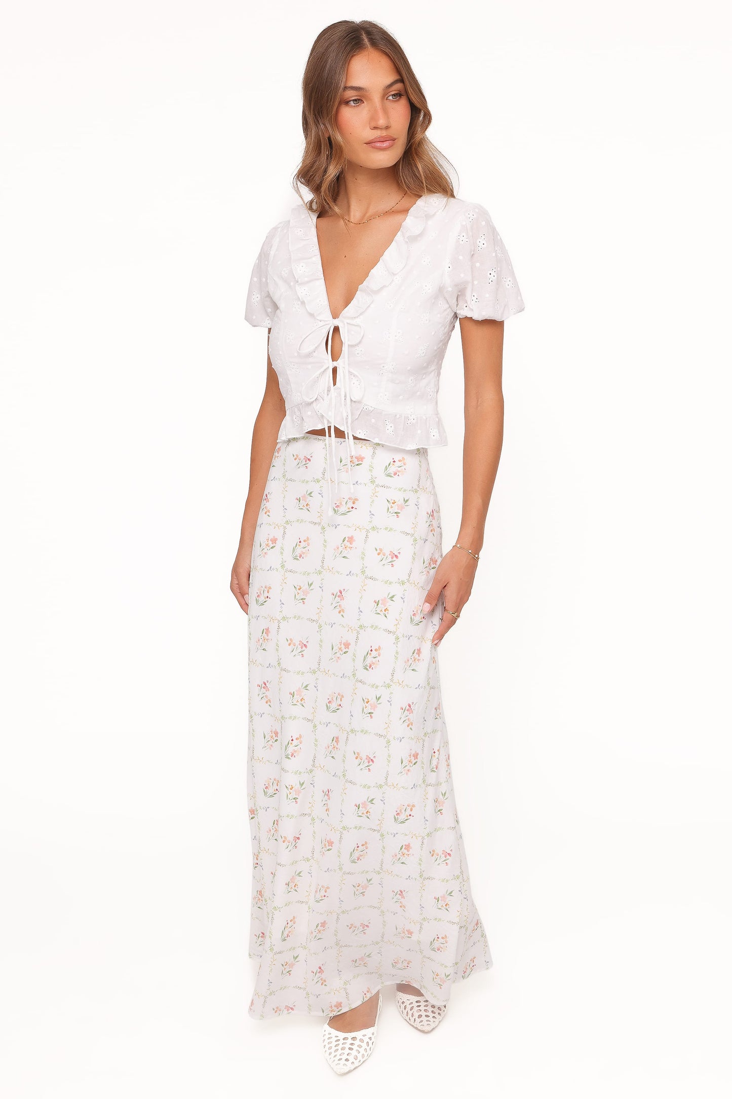 Andra Top - White Broderie