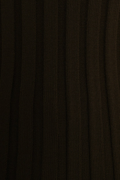 Aneesa Wide Rib Knit Top - Dark Olive