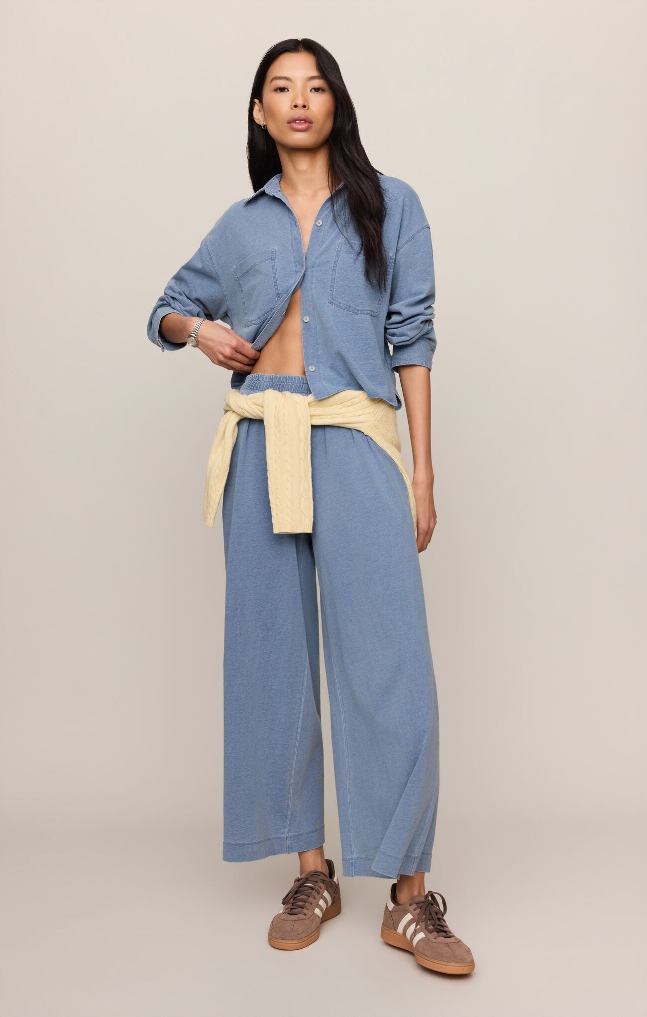 Cropped Reese Denim Button Up